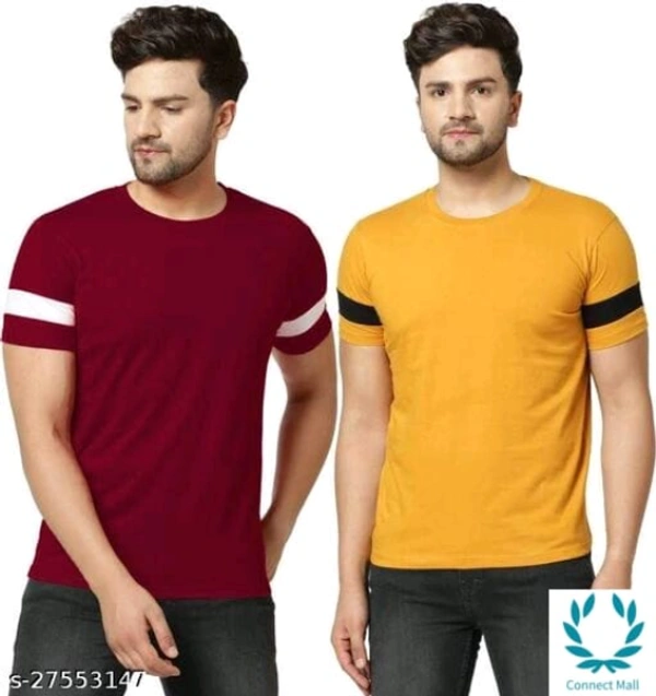 Tazo Cotton T-Shirts For Men - M, Cotton Blend, Multipack :2